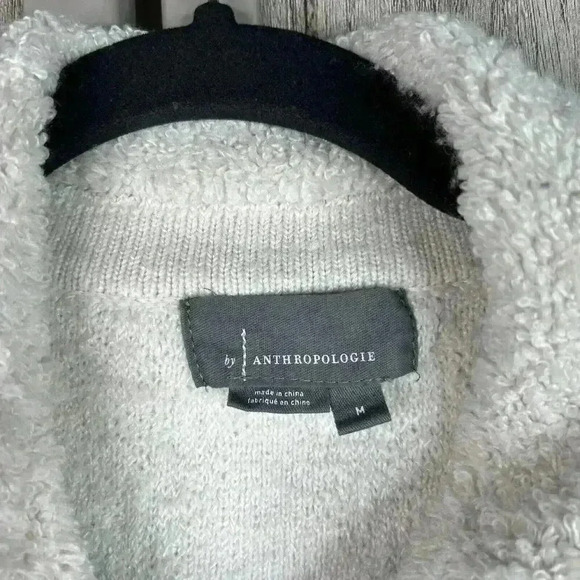 Anthropologie Shirt Jacket Medium Shacket Zig Zag Button Down Oatmeal Color - Picture 4 of 10